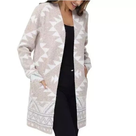 Frye Sweaters - Frye Cozy Southwestern Print Open Front Cardigan Sweater Women’s Size Small